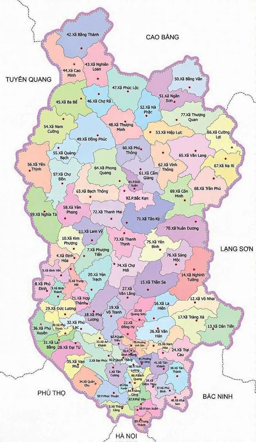Bản đồ Thái Nguyên